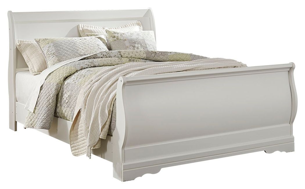 Anarasia - Queen Sleigh Bed - White