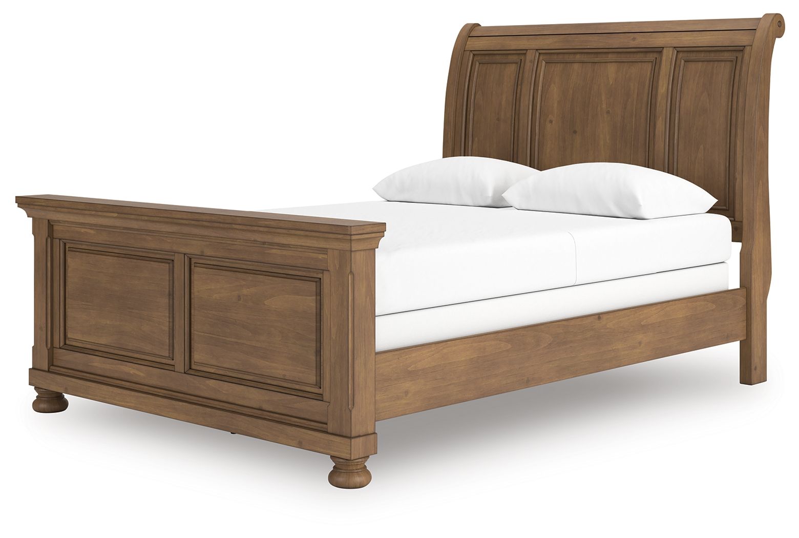 Vandenmore - Queen Sleigh Bed - Medium Brown