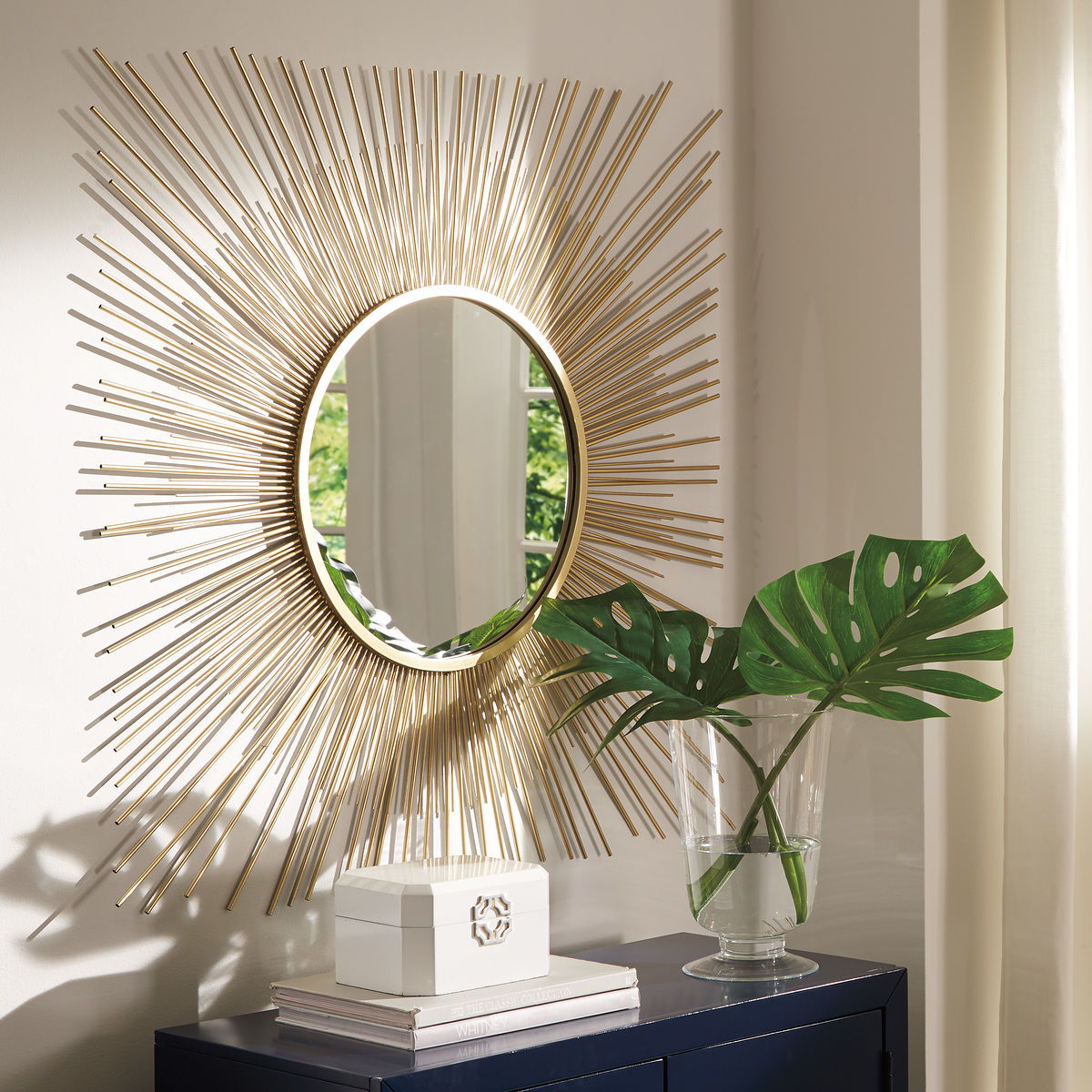 Elspeth- Gold Finish Accent Mirror - Ashley shop at  Furniture